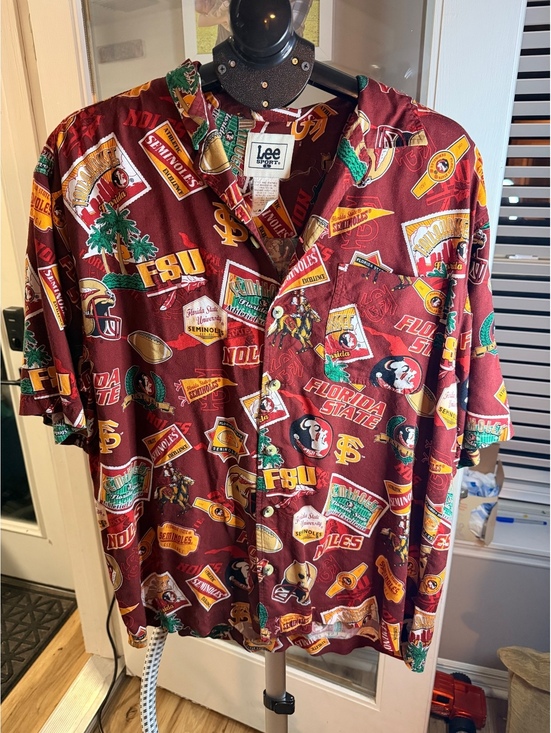 Lee Other - Vintage Lee Sport FSU Florida State Seminoles Shirt Men’s L Rayon All Over Print